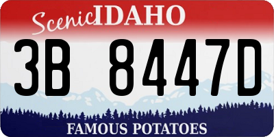 ID license plate 3B8447D