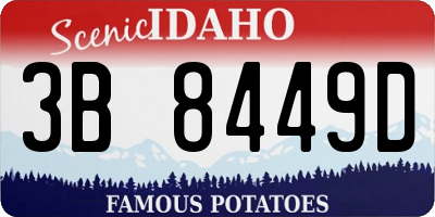 ID license plate 3B8449D
