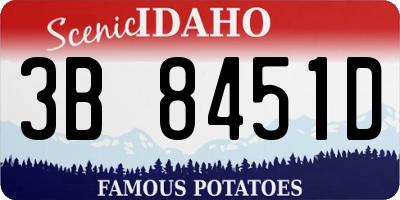 ID license plate 3B8451D