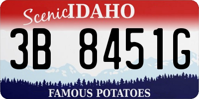 ID license plate 3B8451G