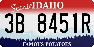 ID license plate 3B8451R