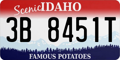 ID license plate 3B8451T