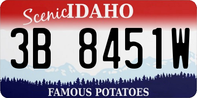ID license plate 3B8451W