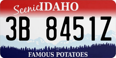 ID license plate 3B8451Z