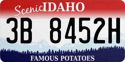 ID license plate 3B8452H