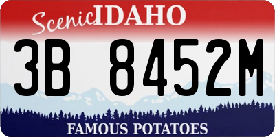 ID license plate 3B8452M