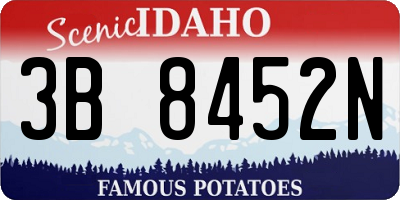 ID license plate 3B8452N