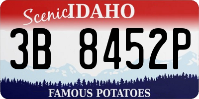 ID license plate 3B8452P