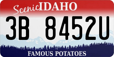 ID license plate 3B8452U