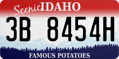 ID license plate 3B8454H