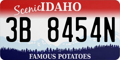 ID license plate 3B8454N