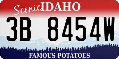 ID license plate 3B8454W