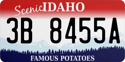 ID license plate 3B8455A