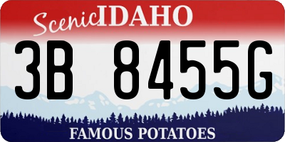 ID license plate 3B8455G