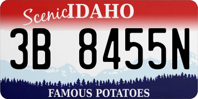 ID license plate 3B8455N