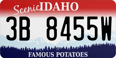 ID license plate 3B8455W
