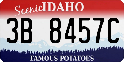ID license plate 3B8457C