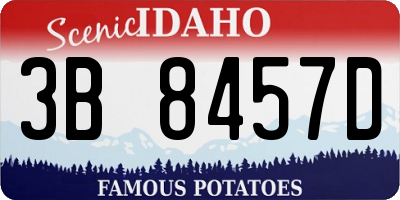 ID license plate 3B8457D