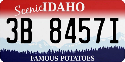 ID license plate 3B8457I