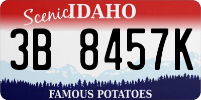 ID license plate 3B8457K