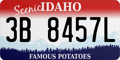 ID license plate 3B8457L