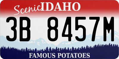 ID license plate 3B8457M