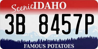 ID license plate 3B8457P