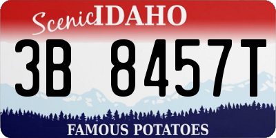 ID license plate 3B8457T