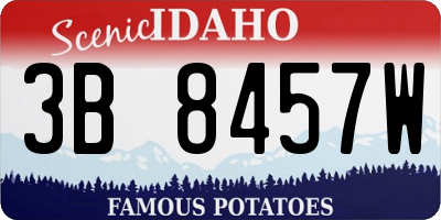 ID license plate 3B8457W