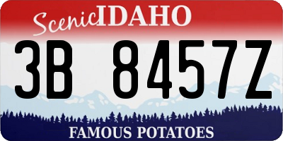ID license plate 3B8457Z