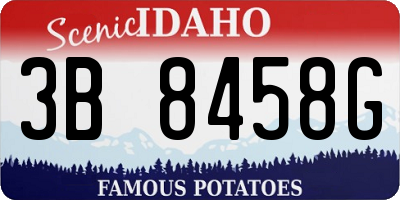 ID license plate 3B8458G