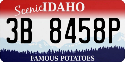 ID license plate 3B8458P