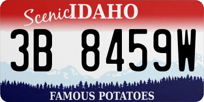 ID license plate 3B8459W