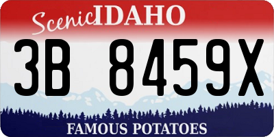 ID license plate 3B8459X