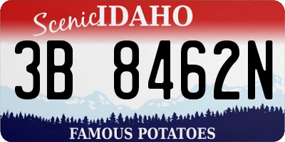 ID license plate 3B8462N