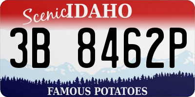 ID license plate 3B8462P