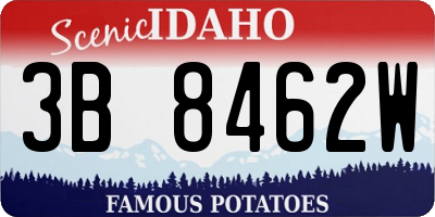 ID license plate 3B8462W