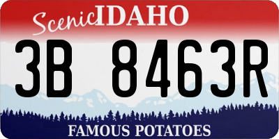 ID license plate 3B8463R