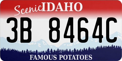 ID license plate 3B8464C