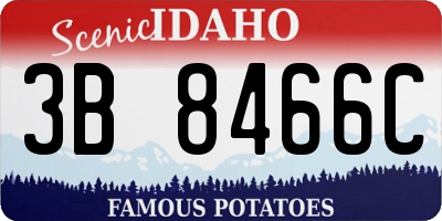 ID license plate 3B8466C