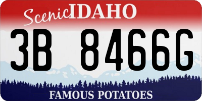 ID license plate 3B8466G