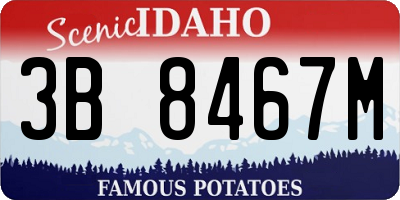 ID license plate 3B8467M