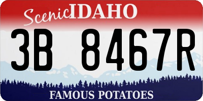 ID license plate 3B8467R