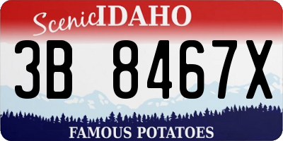 ID license plate 3B8467X