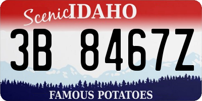 ID license plate 3B8467Z