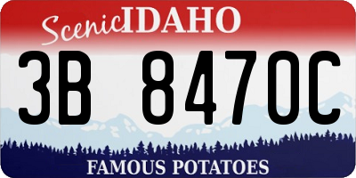 ID license plate 3B8470C