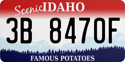ID license plate 3B8470F