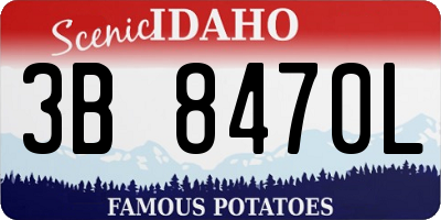 ID license plate 3B8470L