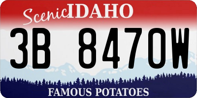 ID license plate 3B8470W