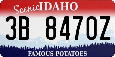 ID license plate 3B8470Z